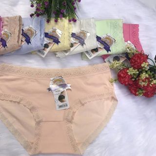 Quần Lót Cotton Viền Ren Má Thái Lan hàng chuẩn , Quần Chíp Nữ Cotton Kháng Khuẩn size 40-58kg