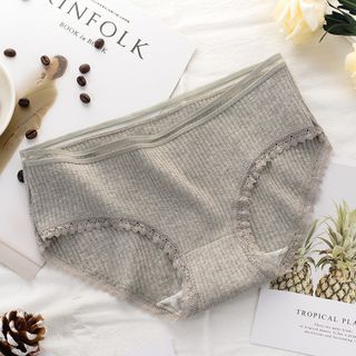 Quần Lót Nữ Cotton Tăm Viền Ren Kháng Khuẩn Thun Lạnh Quyến Rũ Siêu Hót