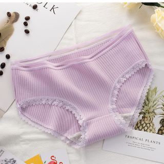 Quần Lót Nữ Cotton Tăm Viền Ren Kháng Khuẩn Thun Lạnh Quyến Rũ Siêu Hót
