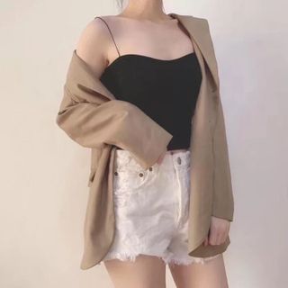 Áo Bra 2 Dây Sợi Bún Siêu Mảnh Có Đệm Ngực Ulzzang Phong Cách Hàn Quốc