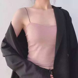 Áo Bra 2 Dây Sợi Bún Siêu Mảnh Có Đệm Ngực Ulzzang Phong Cách Hàn Quốc