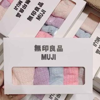 Hộp Muji 5 Quần Lót Nữ - Quần Chíp Cạp Cao Chất Cotton Cao Cấp SANG - XỊN - MỊN Kháng Khuẩn Muji Xuất Nhật _ TSDL119