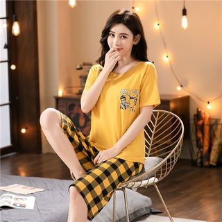 Bộ Đồ Mặc ở Nhà, Dạo Phố Dáng Hàn Quốc Nhiều Họa Tiết Dễ Thương