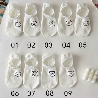 Tất hài màu trắng phong cách quý tộc 5.0