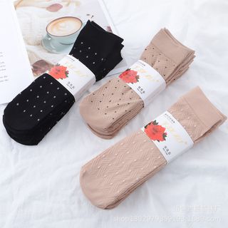 Tất Vớ giấy Nữ cổ cao loại dày chấm bi