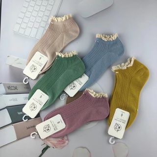 Tất Vớ dệt kim Nữ Cổ Trung Nhúm Bèo kháng khuẩn khử mùi hàng loại xịn