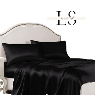 Bộ Ga Gối Phi Lụa Lavish Silk Cao Cấp Mát Lạnh Không Nối Vải - Đen giá sỉ