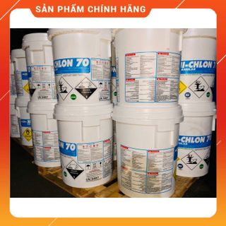 Hóa chất xử lý nước Chlorine nippon - chlorine nhật - clorine 70% - xử lý nước ao nuôi chlorine thùng 45kg giá sỉ