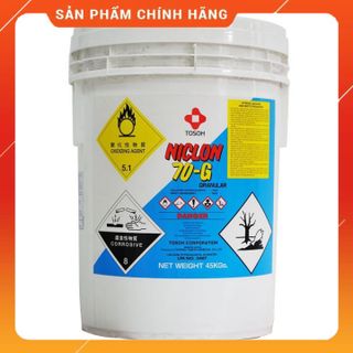 Hóa chất xử lý nước Chlorine niclon - chlorine nhật - clorine 70% - xử lý nước ao nuôi chlorine thùng 45kg giá sỉ