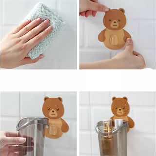 CỐC GẤU ĐỰNG BÀN CHẢI KEM ĐÁNH RĂNG - CỐC GẤU DÁN TƯỜNG SIÊU DÍNH