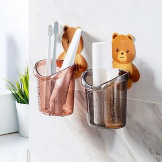 CỐC GẤU ĐỰNG BÀN CHẢI KEM ĐÁNH RĂNG - CỐC GẤU DÁN TƯỜNG SIÊU DÍNH