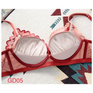 Bộ Đồ Lót Nâng Ngực Không Gọng Ren Mềm Mại GD05