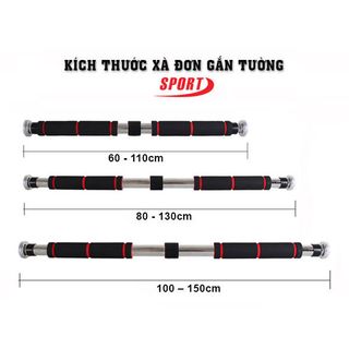 Thanh tập xà đơn treo tường gắn cửa nhiều cỡ từ 62-150cm kích thước có thể tùy chỉnh phù hợp tập gym tại nhà tăng cơ bắp