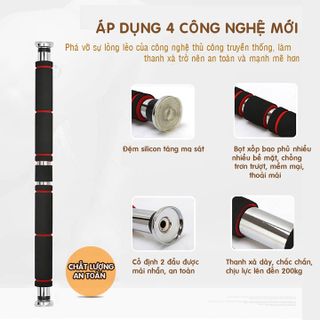 Thanh tập xà đơn treo tường gắn cửa nhiều cỡ từ 62-150cm kích thước có thể tùy chỉnh phù hợp tập gym tại nhà tăng cơ bắp