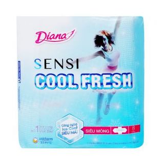 Băng vệ sinh Diana Sensi Cool Fresh Siêu Mỏng Cánh 1 gói / 8 miếng ( 1 Bao / 48 gói ) giá sỉ