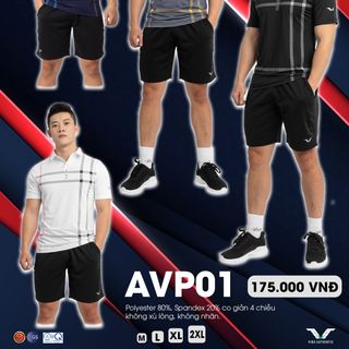 Áo cầu lông nam đen vina authentic