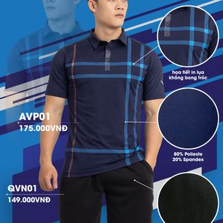 Áo cầu lông nam đen vina authentic