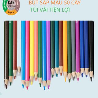 [QUẬN PHÚ NHUẬN] BÚT CHÌ MÀU 50 CÁY VỚI TÚI VẢI CUỘN SÀNH ĐIỆU