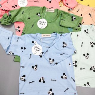Đồ bộ trẻ em - Bộ dài tay Minkymom họa tiết Mickey cho bé.