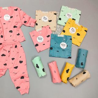 Đồ bộ trẻ em - Bộ bò sữa Minky Mom cho bé.