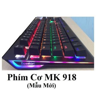 KB BOSSTON MK 918 Phím Cơ Chuyên GAME USB Có LED trên mỗi Switch LED nền và LED chữ Có 10 Chế Độ LED. BH 1 Đổi 1