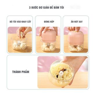 Máy Xay Tỏi Ớt Đa Năng Thể Tích 250ml - Máy Xay Mini Cầm Tay Có Cổng Sạc Usb