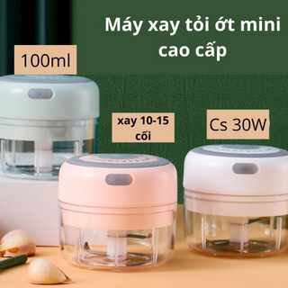 Máy Xay Tỏi Ớt Cầm Tay Mini Sạc Điện 100ml 250ml Tiện Lợi Cổng cắm USb Mẫu mới