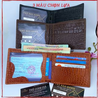Ví da bò thật 100 % dập vân cá sấu