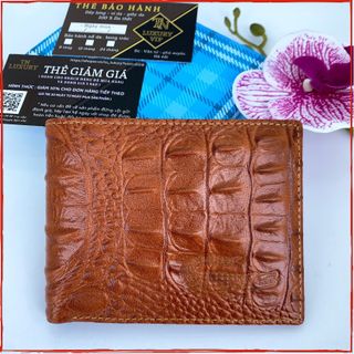 Ví da bò thật 100 % dập vân cá sấu