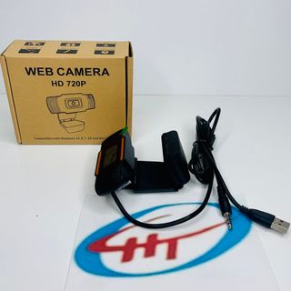 Webcam HD 720p kẹp mic, xoay 360 độ