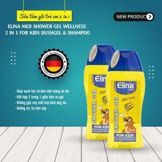 Tắm gội dưỡng da trẻ emphòng ngừa rôm sảy ELINA MED SHOWER GEL WELLNESS 250ml nhập khẩu đức