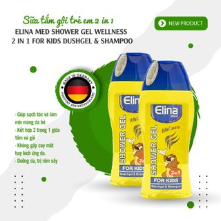 Tắm gội dưỡng da trẻ emphòng ngừa rôm sảy ELINA MED SHOWER GEL WELLNESS 250ml nhập khẩu đức