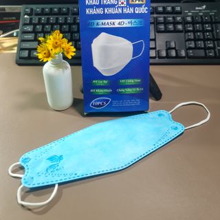 thùng 50 hộp khẩu trang 4d KF94 công nghệ Hàn Quốc 4 lớp màu trắng kháng khuẩn( hộp 10 cái)
