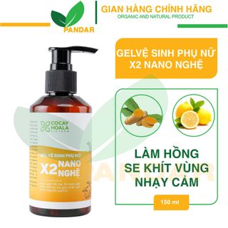 Gel vệ sinh phụ nữ x2 nano nghệ, hết hôi, hết ngứa, sạch thơm, chai 150ml, Cỏ cây hoa lá, PANDAR