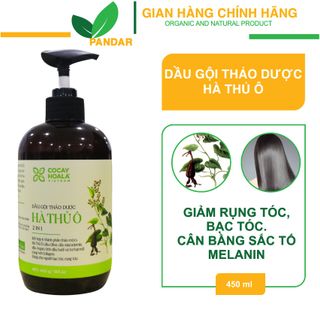 Dầu gội hà thủ ô 2in1, giảm các triệu chứng ngứa da đầu, hạn chế tóc bạc và tóc rụng, chai 450g, Cỏ cây hoa lá, PANDAR
