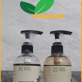 Combo Dầu gội cà phê và Sữa tắm cà phê, sạch gàu, khử mùi cơ thể, hạn chế tóc gãy rụng, 300g/chai Cỏ cây hoa lá, PANDAR
