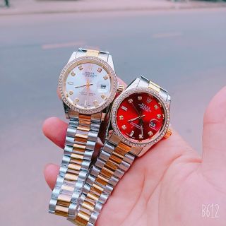 Đồng hồ Role nam nữ pin kim trôi dây thép đúc