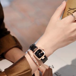 Đồng hồ nữ Guou 8190 bé dây da