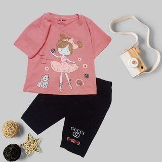 Bộ quần áo trẻ em bé gái Size từ 9-35kg LAZAKIDS Thun COTTON 100%