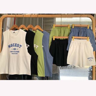 Đồ bộ mặc nhà ba lỗ co giãn thoáng mát