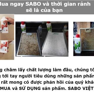 Tẩy vết két dầu mỡ lâu ngày , vết đen xoong nồi , lưới hút mùi , bếp gas, điện từ Sabo-M