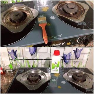 Tẩy vết két dầu mỡ lâu ngày , vết đen xoong nồi , lưới hút mùi , bếp gas, điện từ Sabo-M