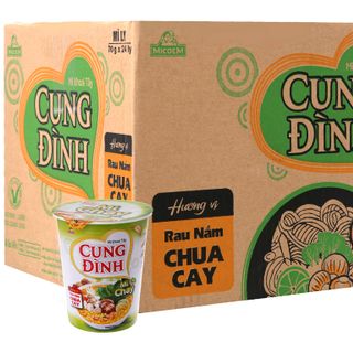 Mì ly Cung đình chay rau nấm chua cay 70g Thùng 24 ly