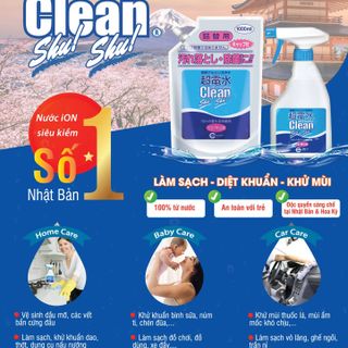 Nước ion siêu kiềm Clean Shu! Shu! Túi refill 1000mL Tẩy rửa - Diệt khuẩn - Khử mùi từ Nhật Bản giá sỉ - giá bán buôn