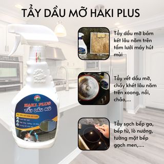 Siêu tẩy rửa nhà bếp Haki Plus 500ml Tẩy dầu mỡ Siêu Mạnh, tẩy sạch lưới hút mùi