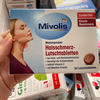 Viên ngậm giảm đau họng Mivolis halsschmerz- lutschtabletten.