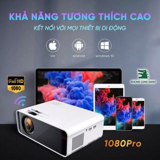 Máy chiếu KHỦNG LONG XANH T1080Pro Anroid,Youtube,Netflix, trợ hd+ ,kết nối latop,hdmi, tivibox, đt...