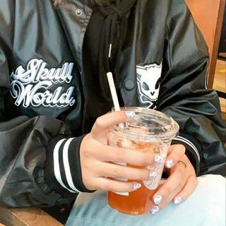 Áo khoác dù kiểu bomber logo skull word cá tính, trẻ trung