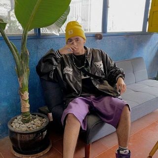 Áo khoác dù kiểu bomber logo skull word cá tính, trẻ trung
