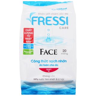 Khăn ướt chăm sóc da Fressi Care Face gói 20 miếng Thùng 60 gói